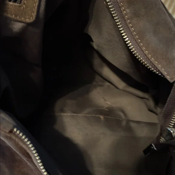 Fringed Brown Suede Shoulder Bag - Picture 4 of 6